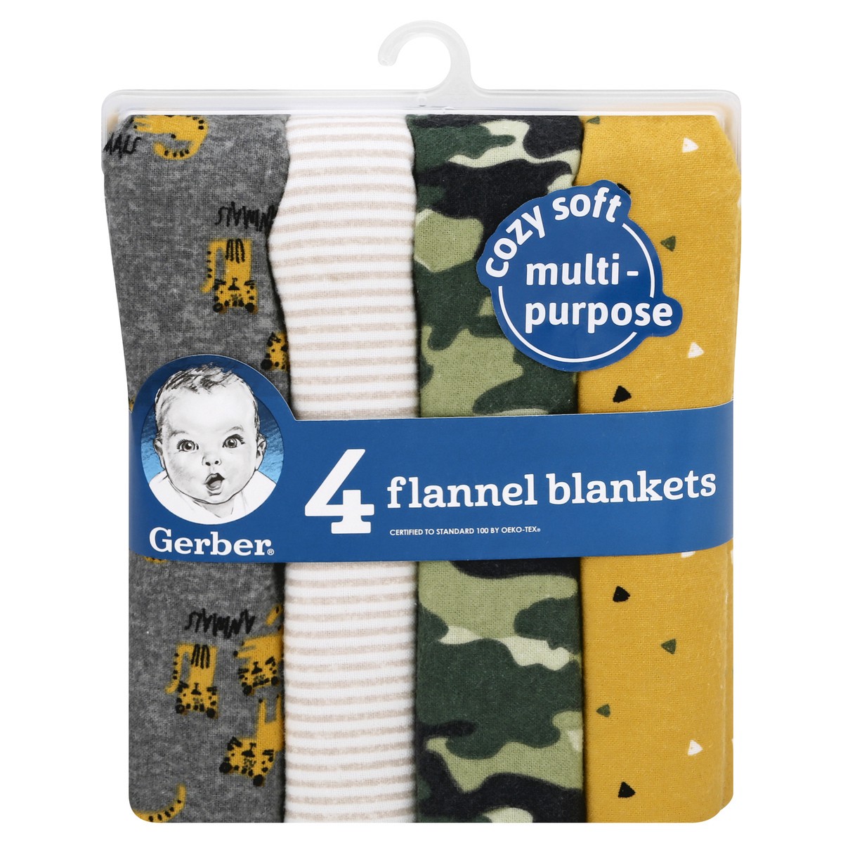 slide 9 of 10, Gerber Flannel Blankets 4 ea, 4 ct