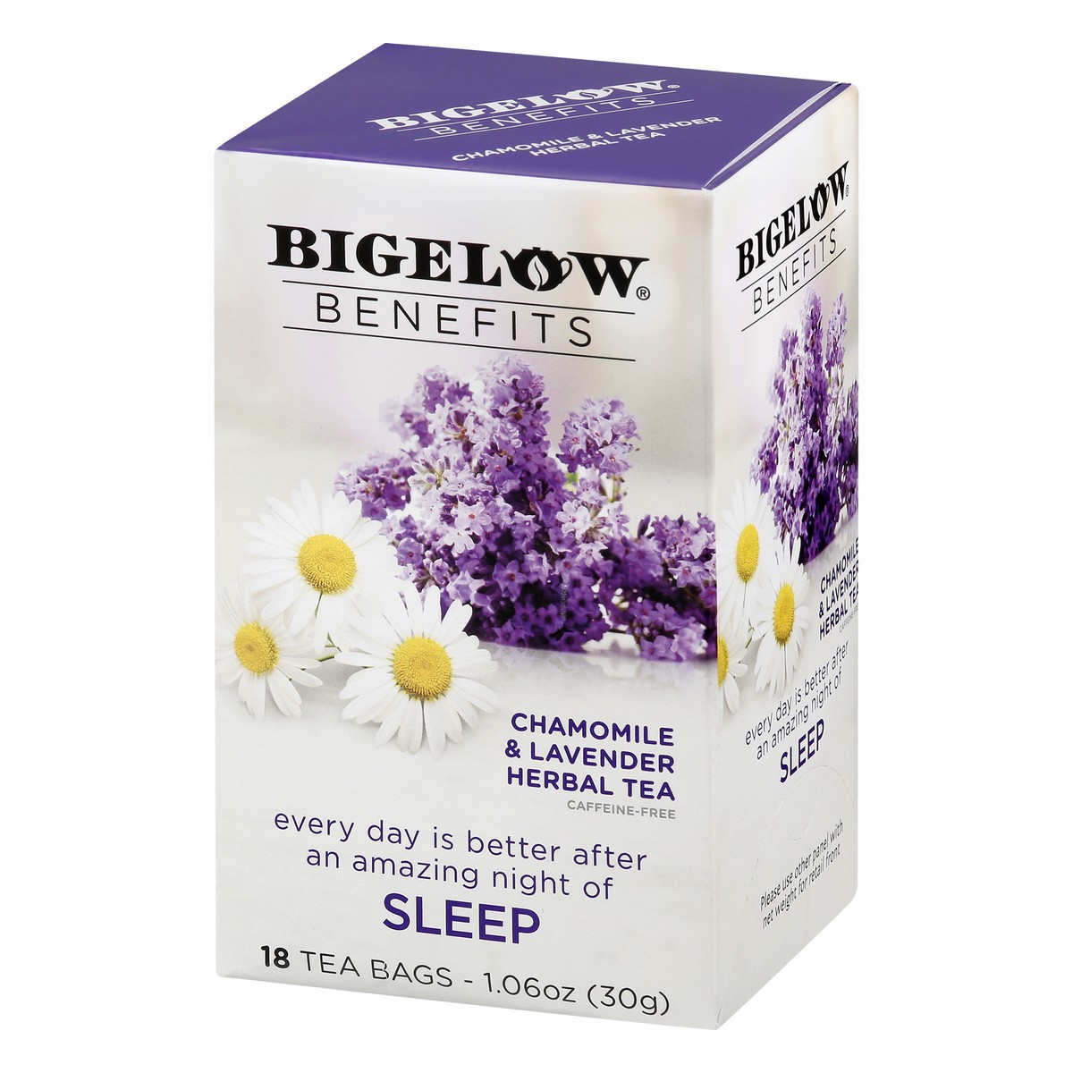 slide 2 of 9, Bigelow Benefits Chamomile & Lavender Herbal Tea Bags, 18 ct