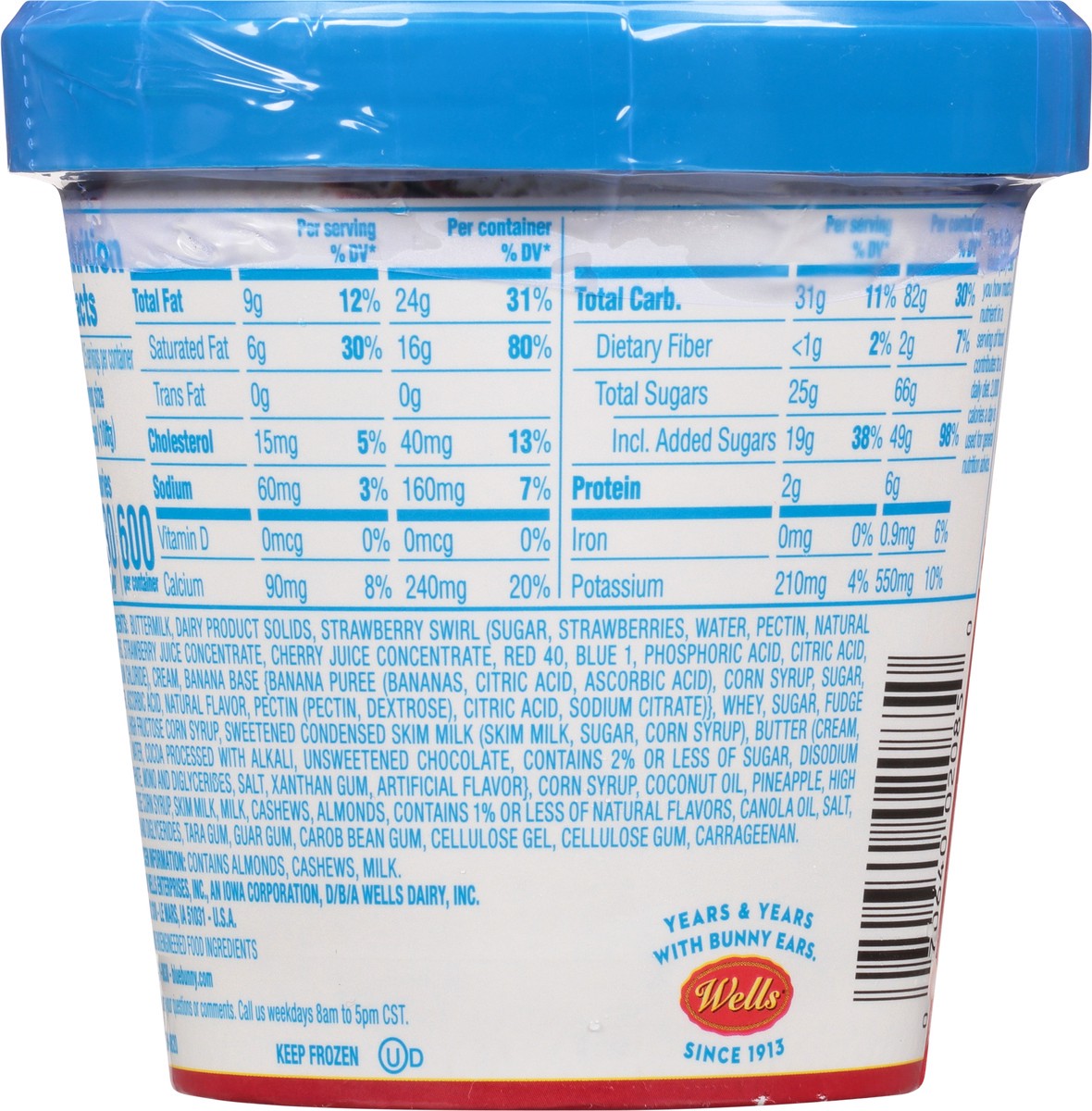 slide 9 of 11, Blue Bunny Banana Split Frozen Dairy Dessert 14 fl oz, 14 fl oz