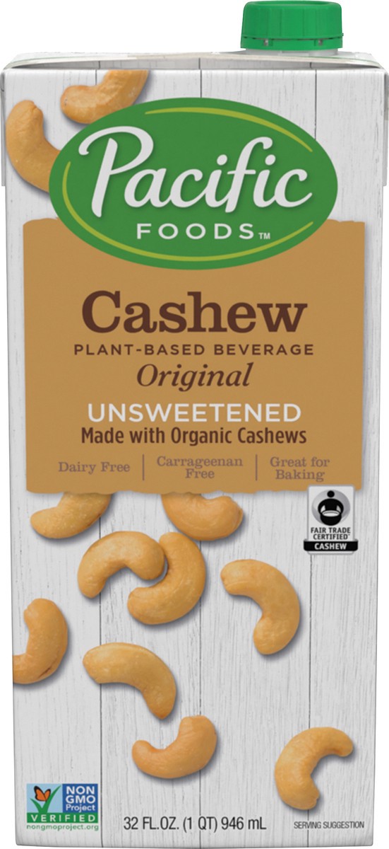 slide 2 of 10, Pacific Foods Original Unsweetened Cashew Milk, Plant Based Milk, 32 fl oz Carton, 32 oz