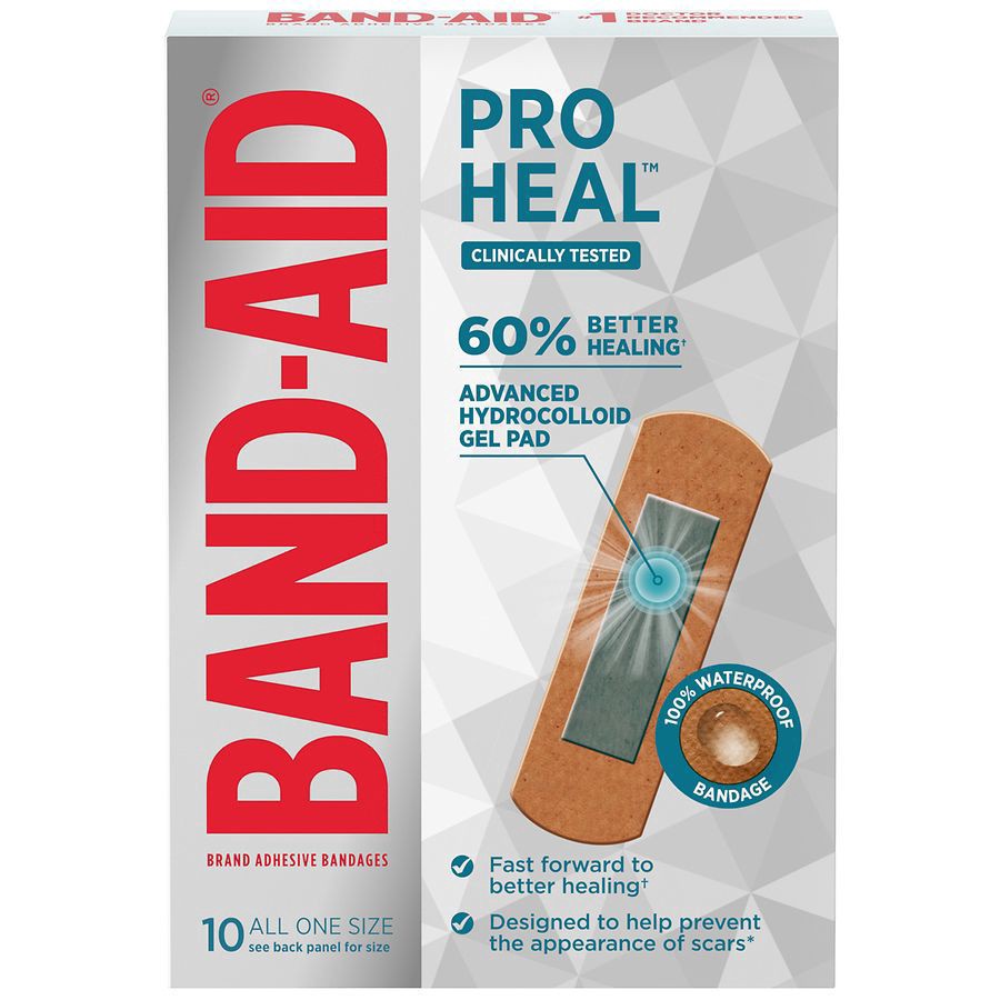 slide 1 of 1, BAND-AID Brand All One Size Pro Heal Bandages, Hydrocolloid Pad, 10 ct, 10 ct