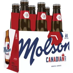 Molson Canadian Lager Beer, 6 Pack, 11.5 fl oz Bottles