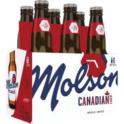 Molson Lager Beer, 6 Pack, 11.5 fl oz Bottles, 5% ABV