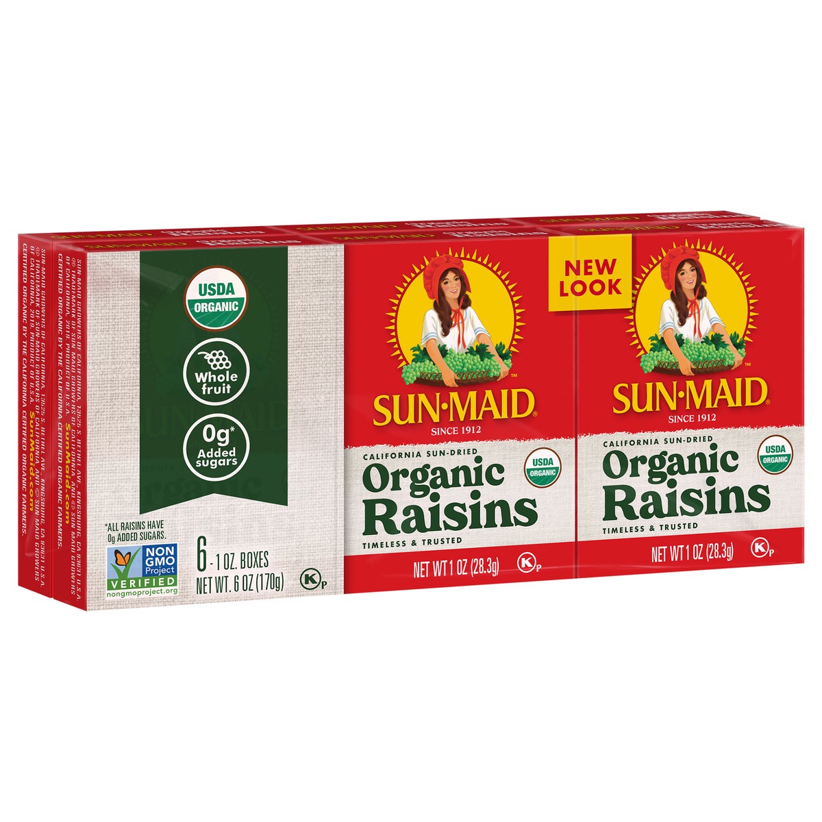 slide 2 of 12, Sun-Maid Organic Raisins, 6 ct; 1 oz