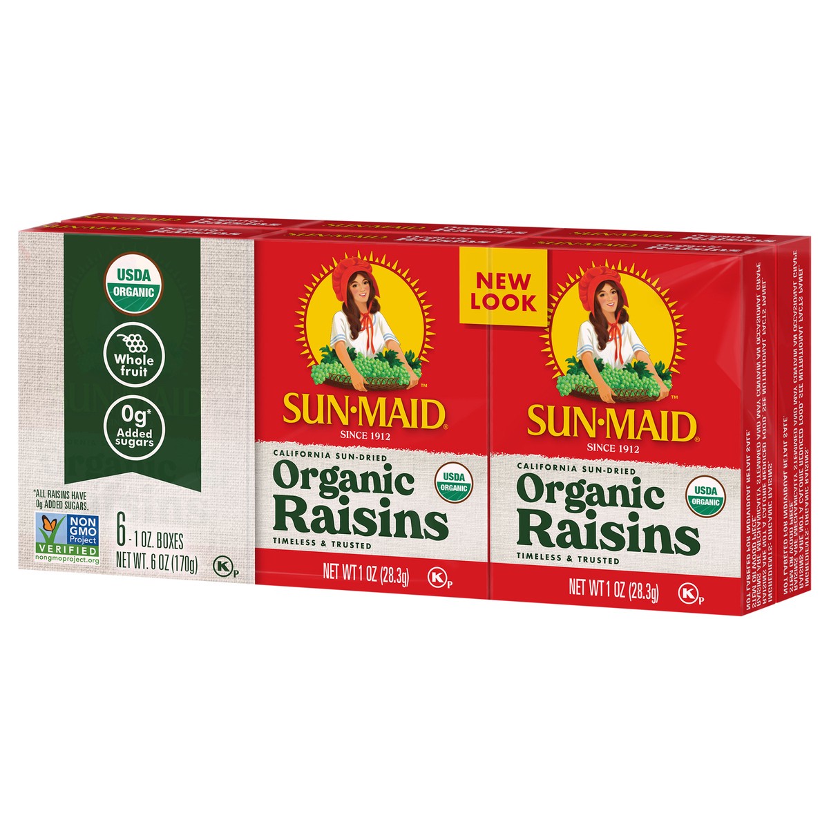 slide 6 of 12, Sun-Maid Organic Raisins, 6 ct; 1 oz