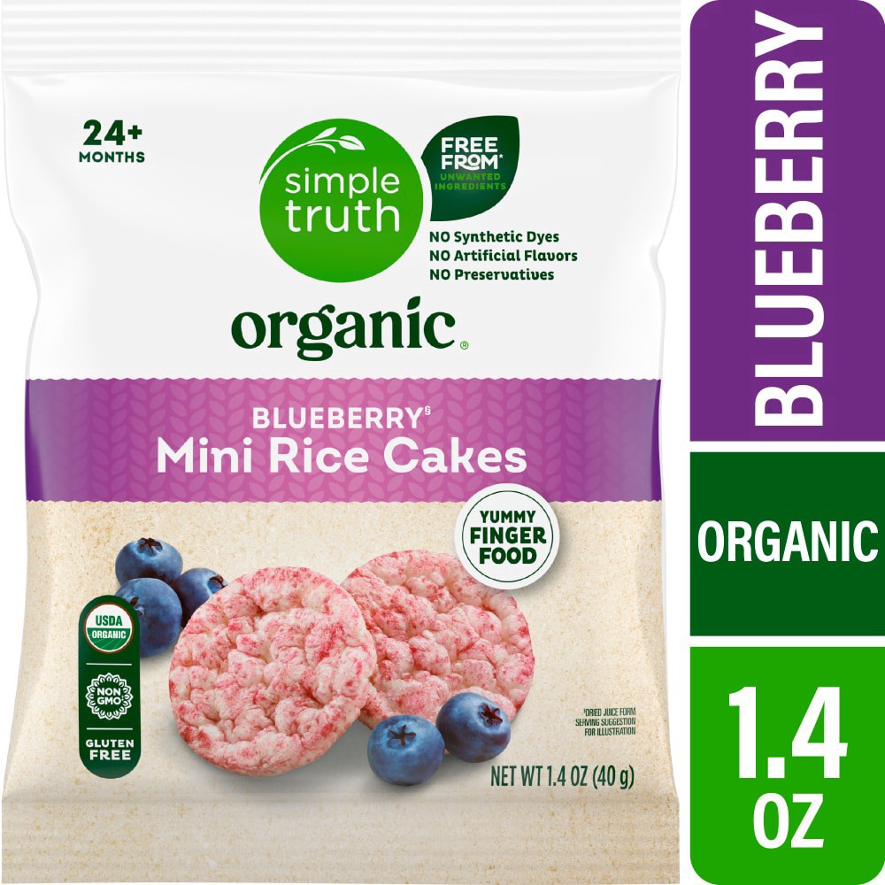 slide 1 of 3, Simple Truth Organic® Mini Blueberry Rice Cakes, 1.4 oz