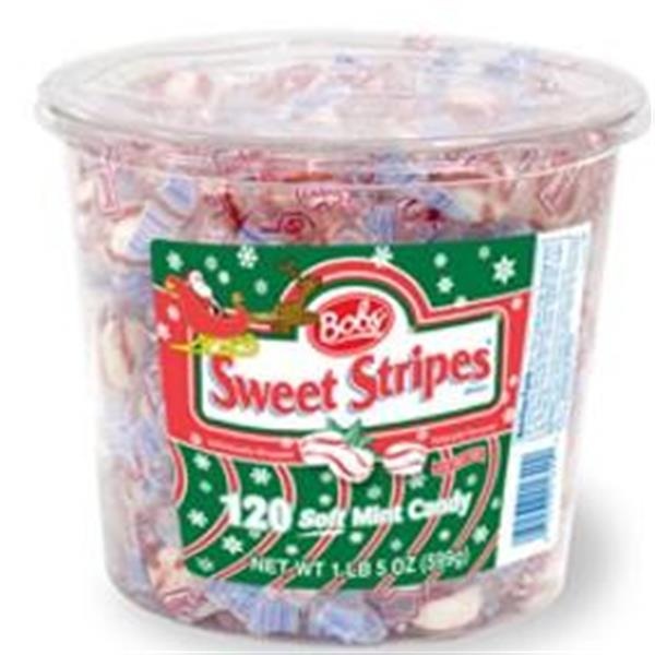 slide 1 of 1, Bobs Sweet Stripes Soft Mint Candy, 21 oz