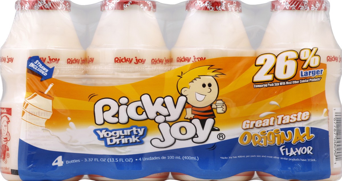 slide 2 of 4, Ricky Joy Yogurty Drink, Original, 4 ct