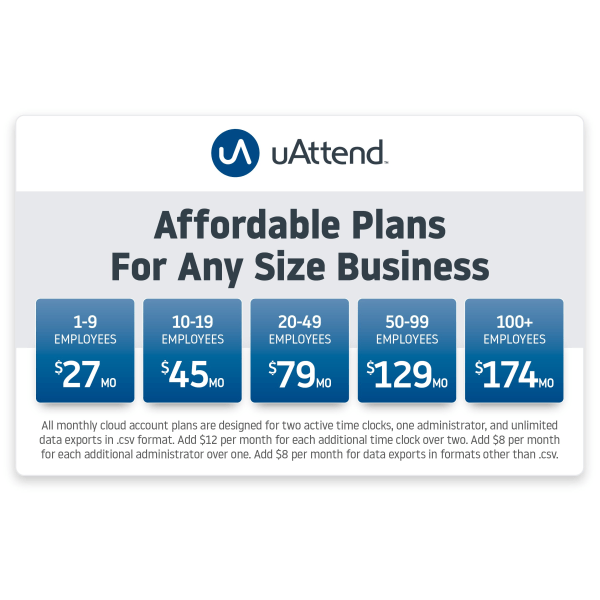 slide 8 of 8, Uattend Biometric Fingerprint Touch Nx2500 Tablet Time Clock With Fingerprint Scan, Rfid And Pin Punch Options, Unlimited Employees, 2.75""H X 11""W X 6.5""D, 1 ct