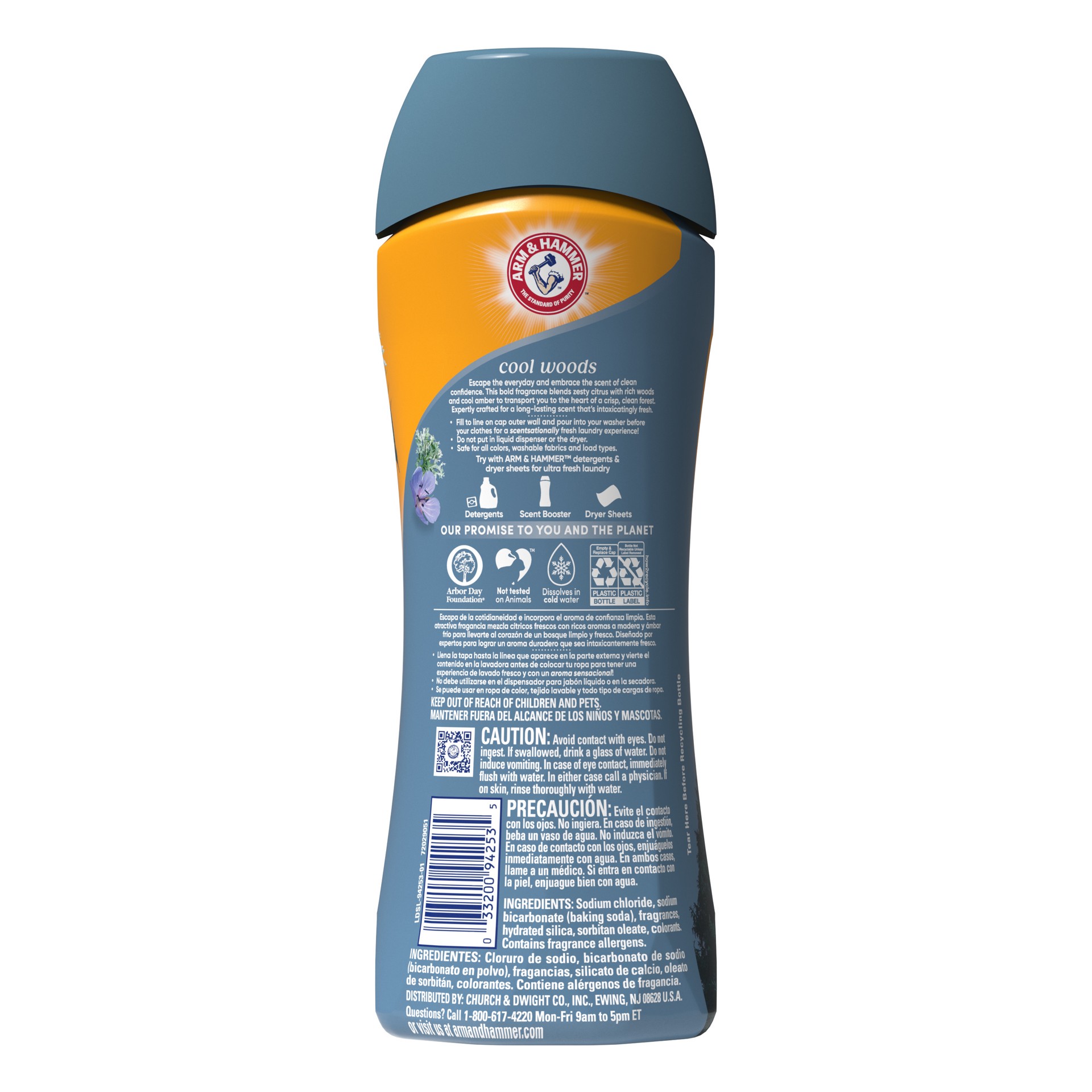slide 4 of 4, ARM & HAMMER Clean Scentsations In-Wash Scent Booster, Cool Woods scent, 18 Oz, 18 oz