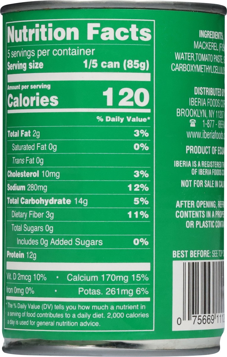 slide 6 of 14, Iberia Jack Mackerel In Tomato Sauce, 15 oz