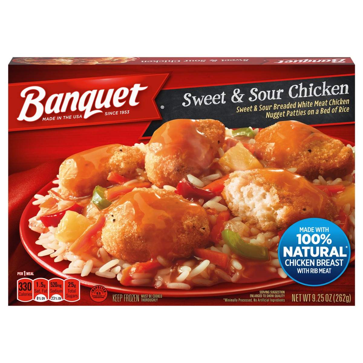 slide 1 of 9, Banquet Sweet & Sour Chicken, 9.25 oz