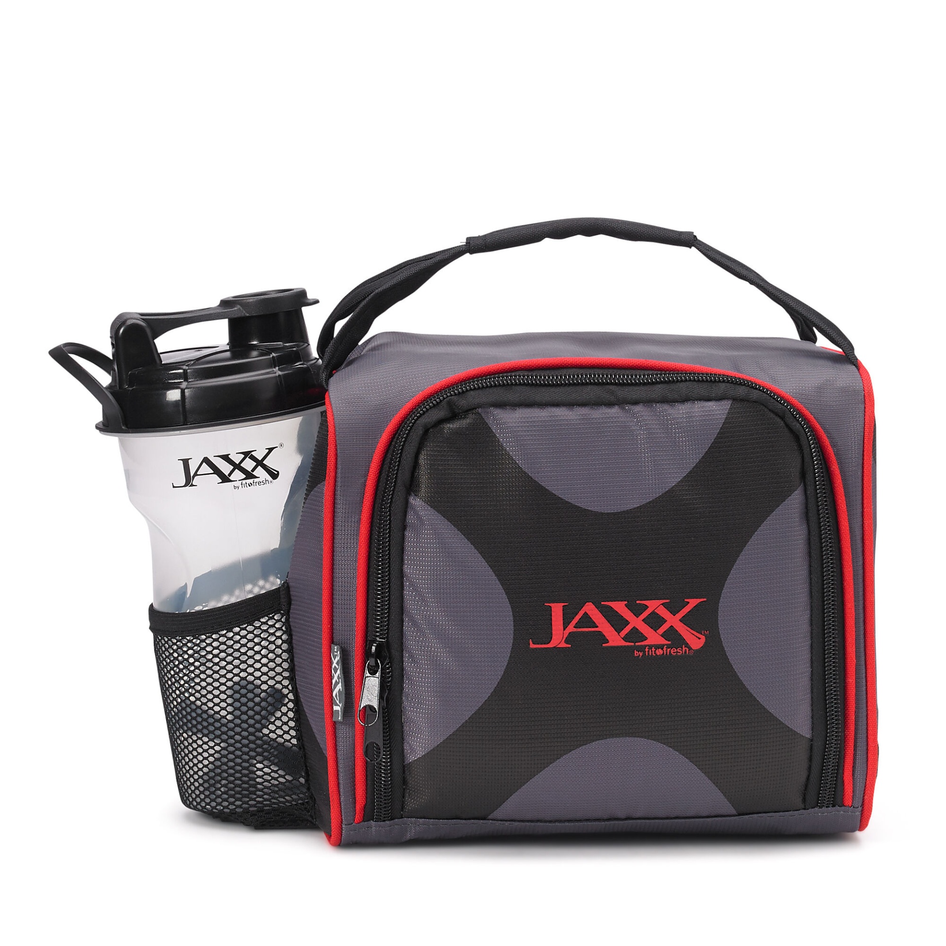 slide 1 of 1, Jaxx FitPak Meal Prep Bag w/ Portion Control Container Set - Red, 1 ct