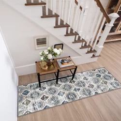 Mohawk Grey Diamond Runner Rug 20x60