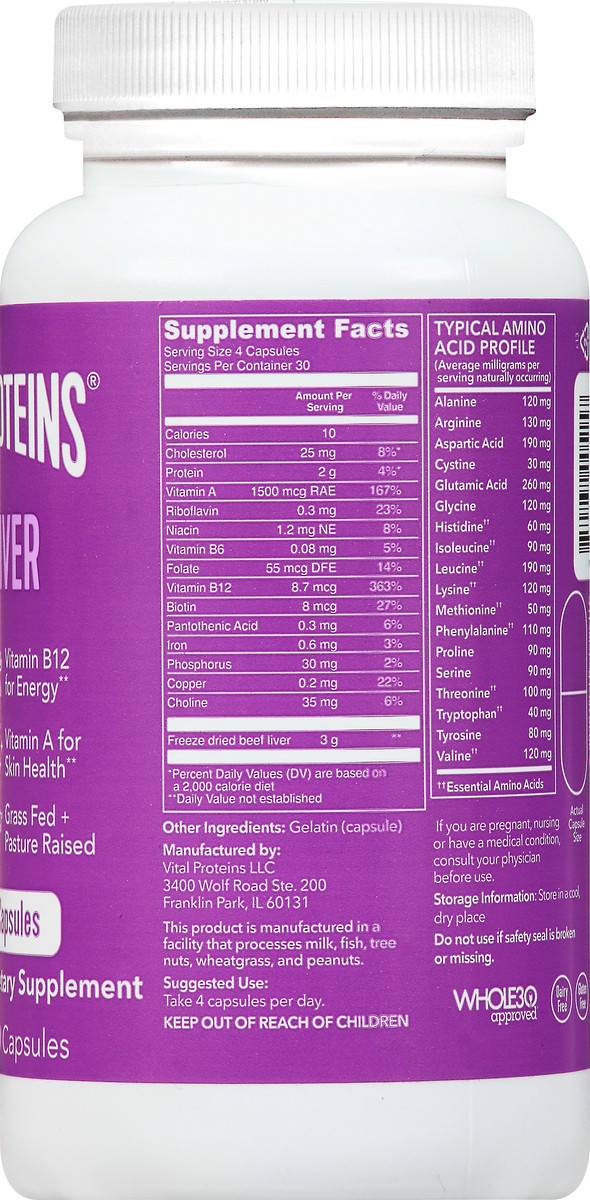 slide 2 of 12, Vital Proteins Capsules Beef Liver 120 ea, 120 ct