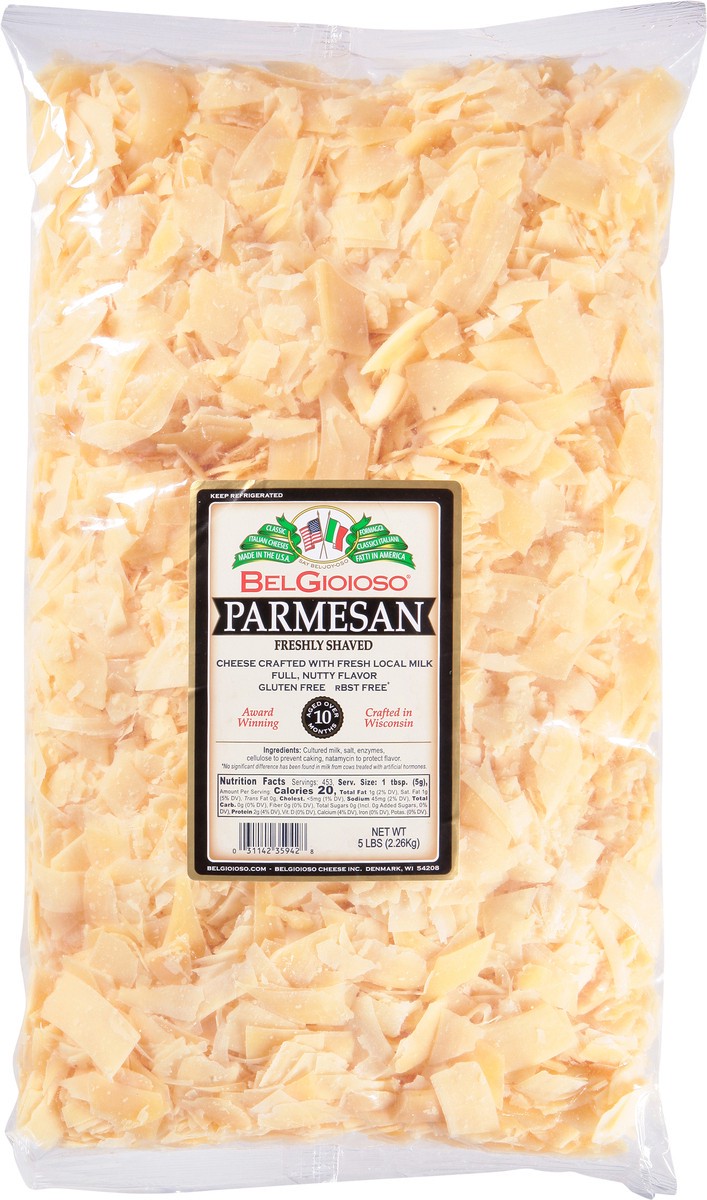 slide 6 of 9, Belgioioso Shaved Parmesan, 5 lb