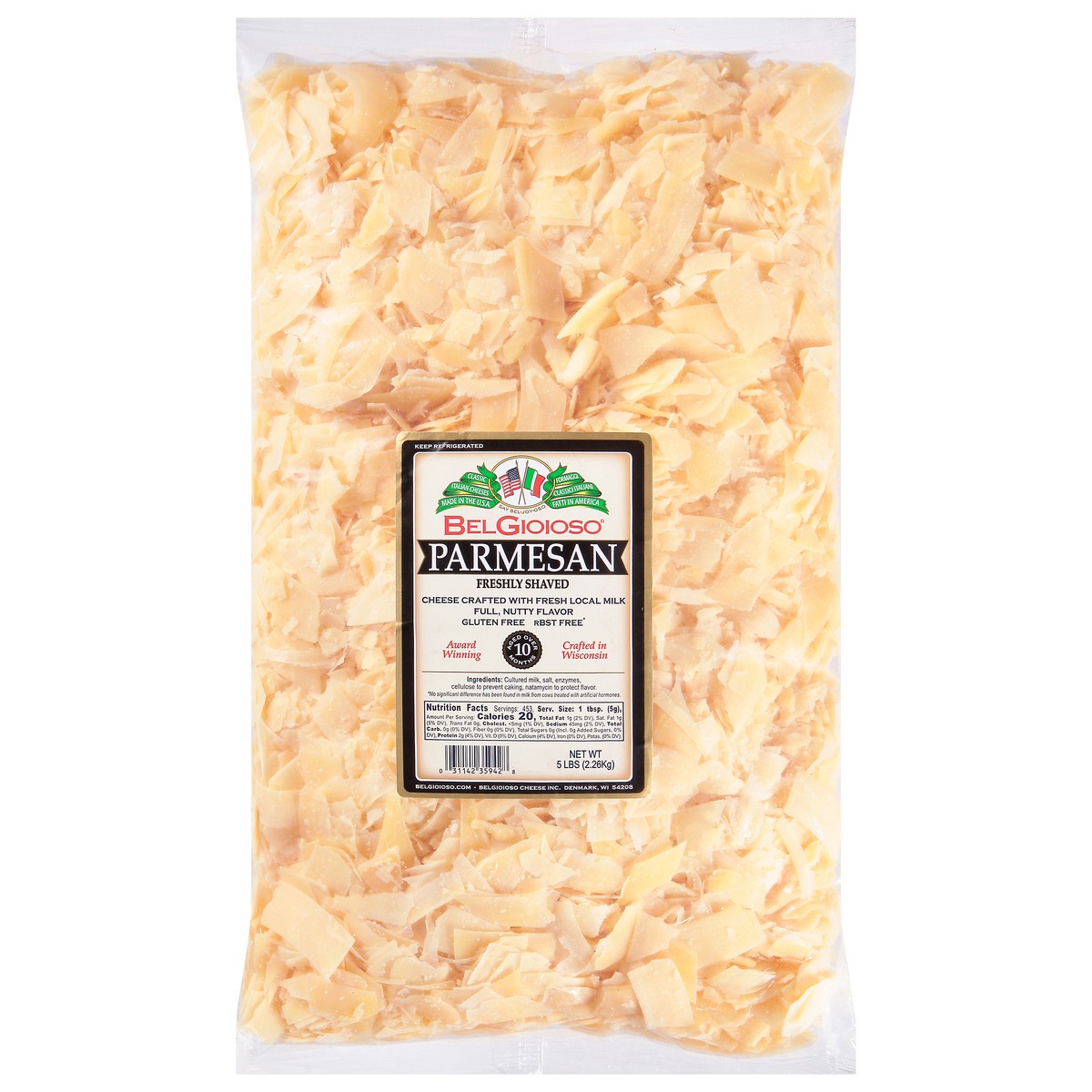 slide 1 of 9, Belgioioso Shaved Parmesan, 5 lb