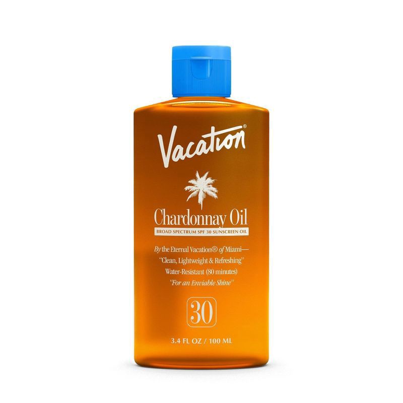 slide 1 of 9, Vacation Chardonnay Oil Sunscreen - SPF 30 - 3.4 fl oz, 3.4 fl oz