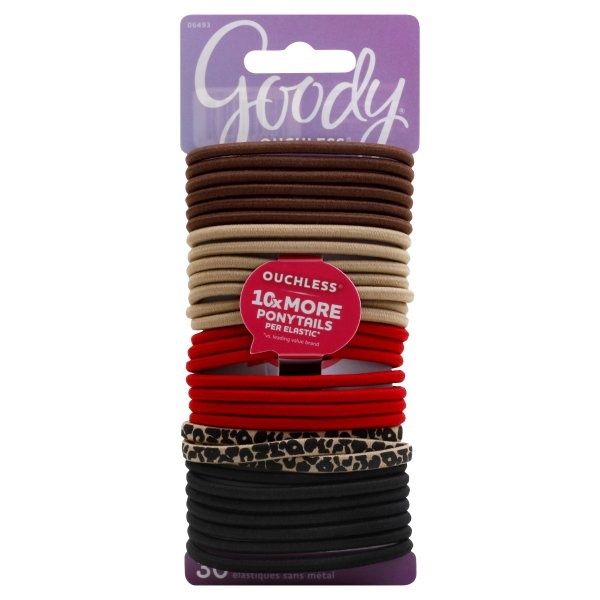 slide 1 of 1, Goody Women's Ouchless Braided Elastics - Cheetah Red, 30 ct