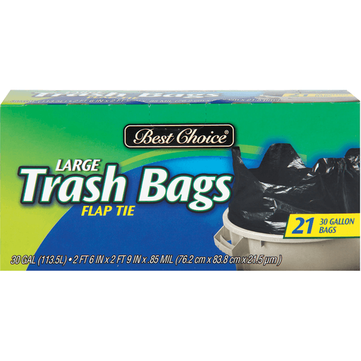 slide 1 of 1, Best Choice Quick Tie Trash Bags 30 Gallon, 21 ct