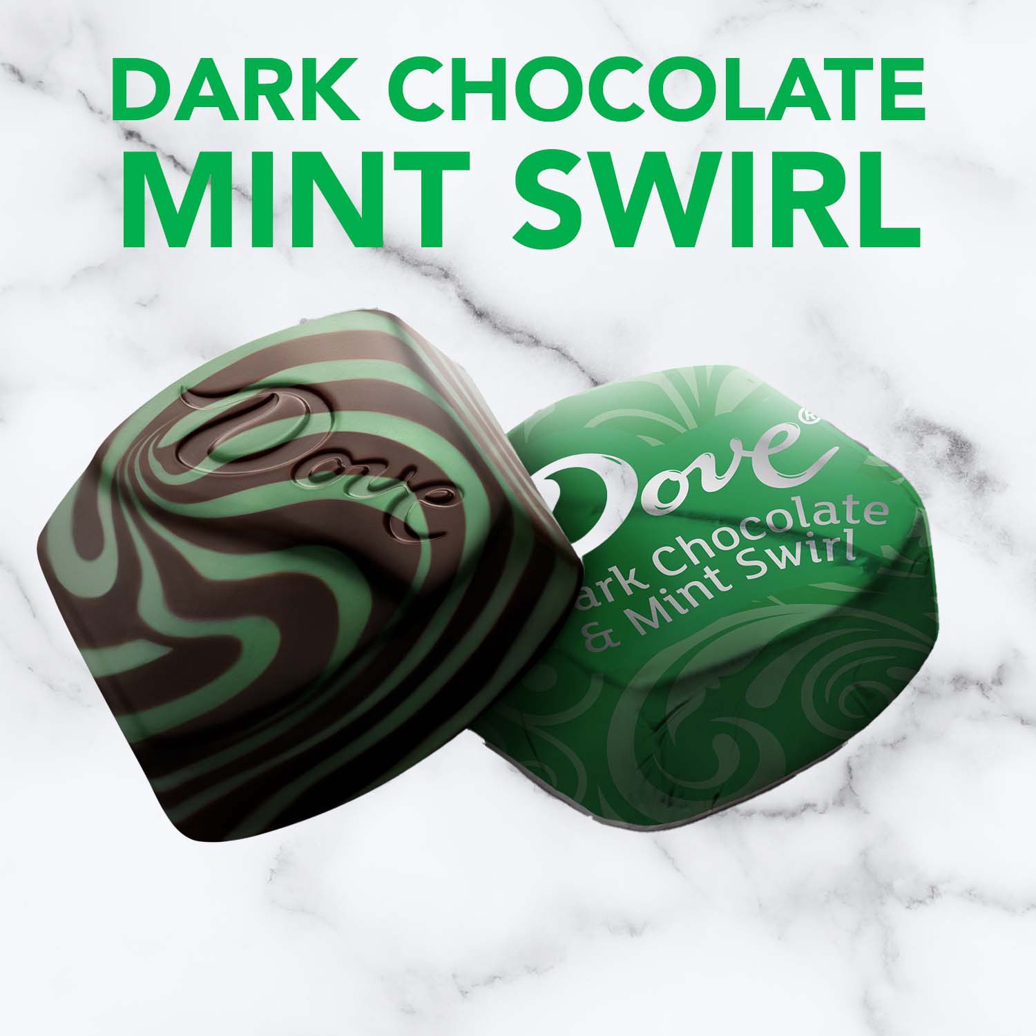 slide 8 of 8, DOVE PROMISES Mint Swirl Dark Chocolate Candy Individually Wrapped, 7.61 oz Bag, 7.61 oz