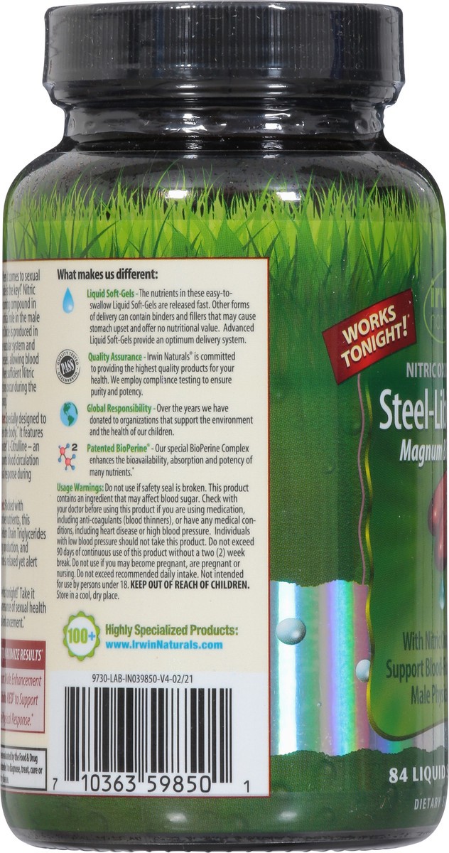 slide 8 of 10, Irwin Naturals Magnum Blood-Flow Nitric Oxide Boost Steel-Libido Red 84 ea, 84 ct