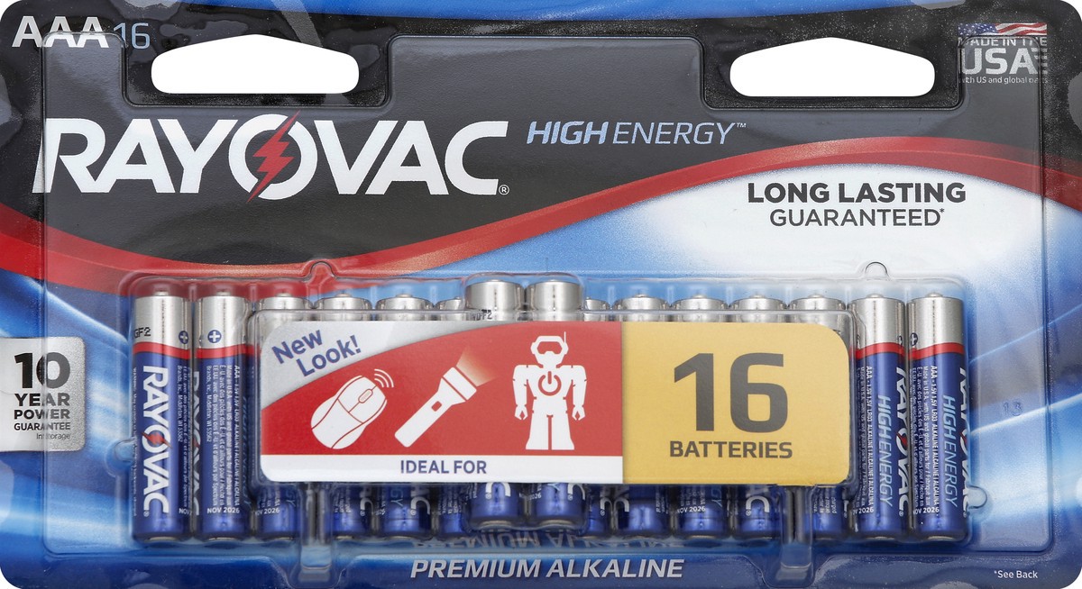 slide 2 of 2, Rayovac High Energy Alkaline AAA Batteries 16 ea, 16 ct