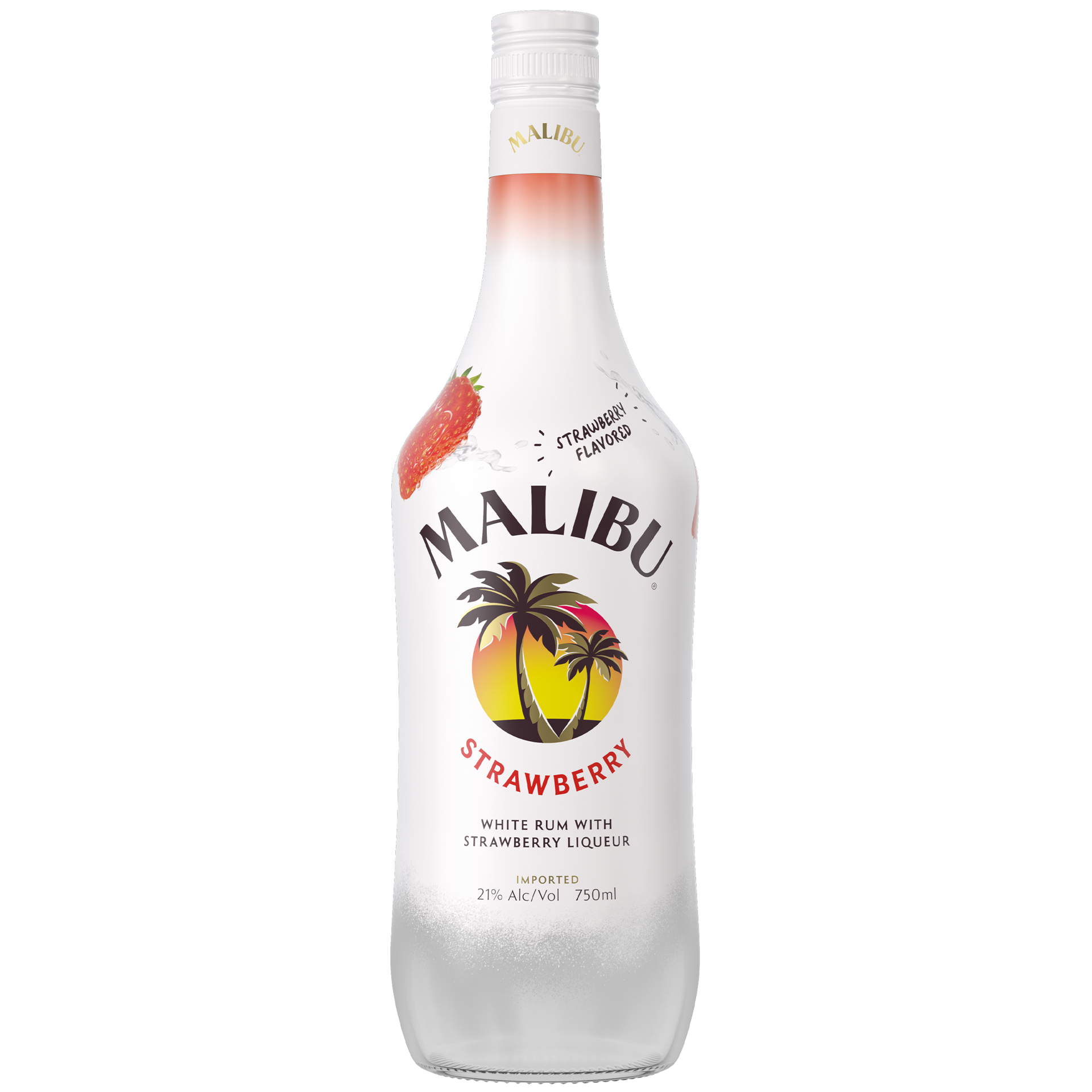 slide 1 of 2, Malibu Caribbean Rum with Strawberry Flavored Liqueur 750mL, 42 Proof, 750 ml