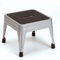Cosco One Step Metal Folding Step Stool - Silver/Black
