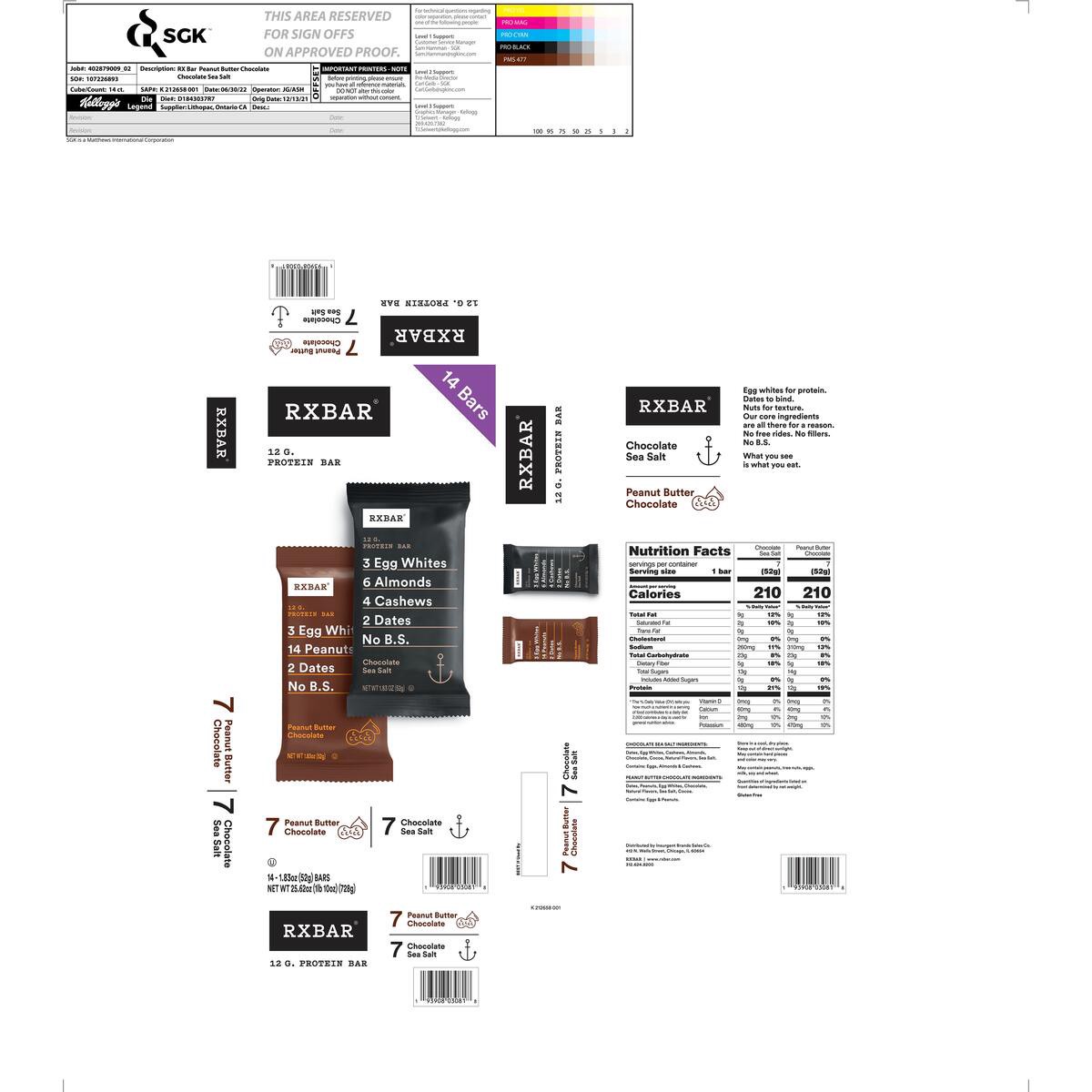 slide 8 of 11, RXBAR Protein Bars, Variety Pack, 25.62 oz, 14 Count, 