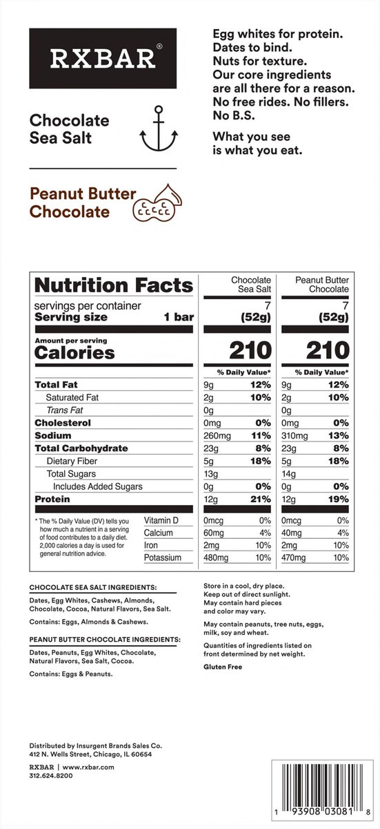 slide 9 of 11, RXBAR Protein Bars, Variety Pack, 25.62 oz, 14 Count, 