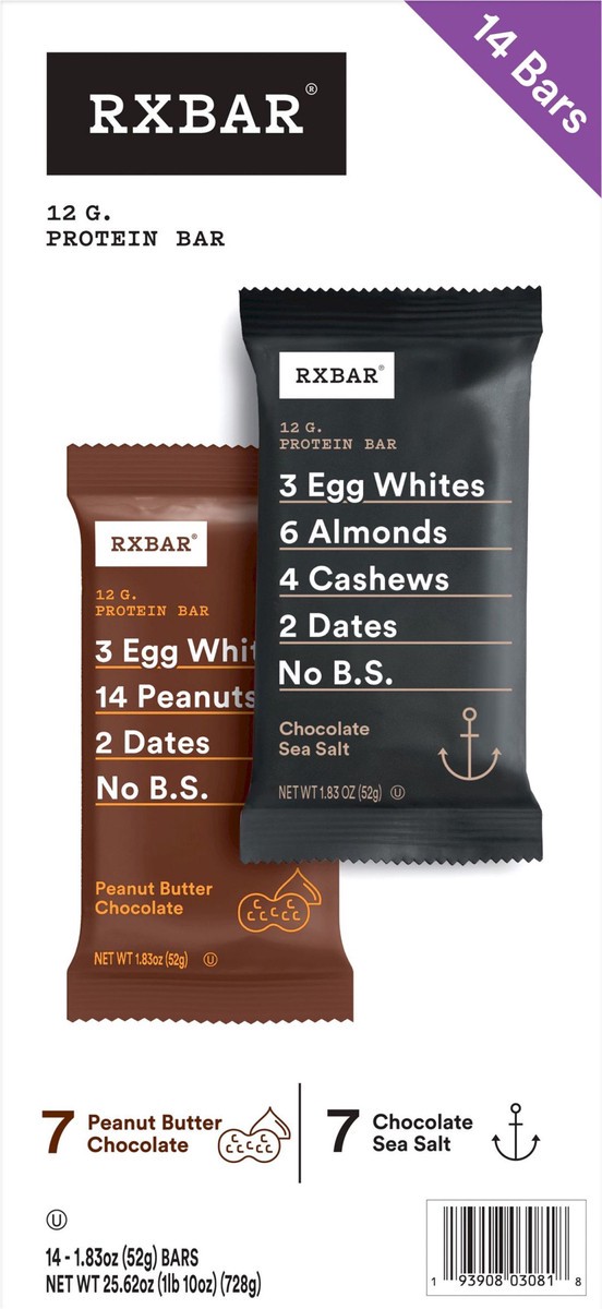 slide 10 of 11, RXBAR Protein Bars, Variety Pack, 25.62 oz, 14 Count, 