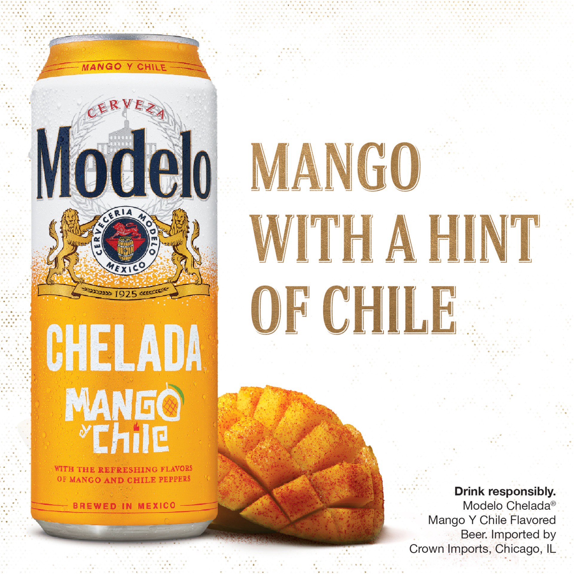 slide 5 of 6, Modelo Chelada Mango y Chile Mexican Import Flavored Beer, 24 fl oz Can, 3.5% ABV, 24 fl oz