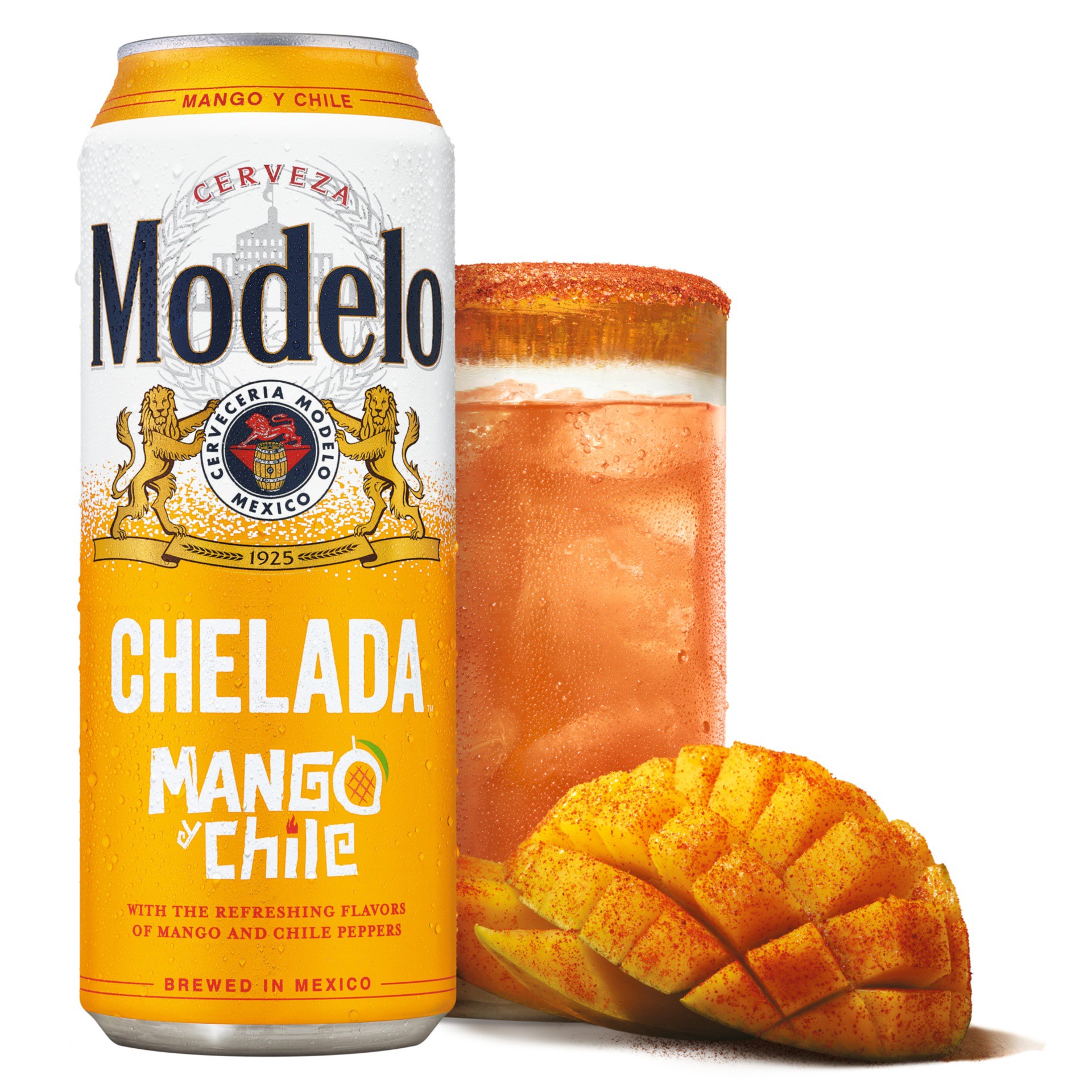 slide 6 of 6, Modelo Chelada Mango y Chile Mexican Import Flavored Beer, 24 fl oz Can, 3.5% ABV, 24 fl oz