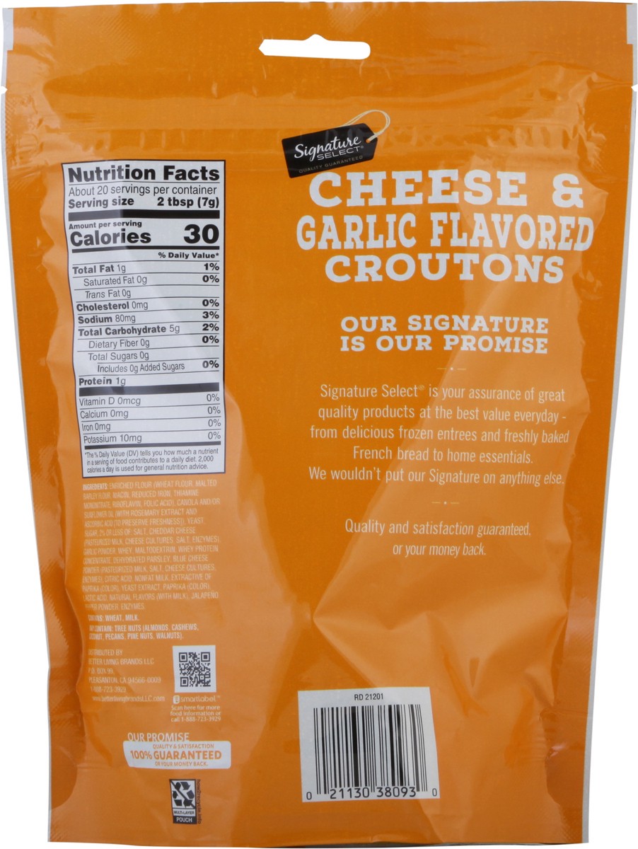 slide 3 of 9, Signature Select Cheese & Garlic Flavored Croutons 5 oz, 5 oz