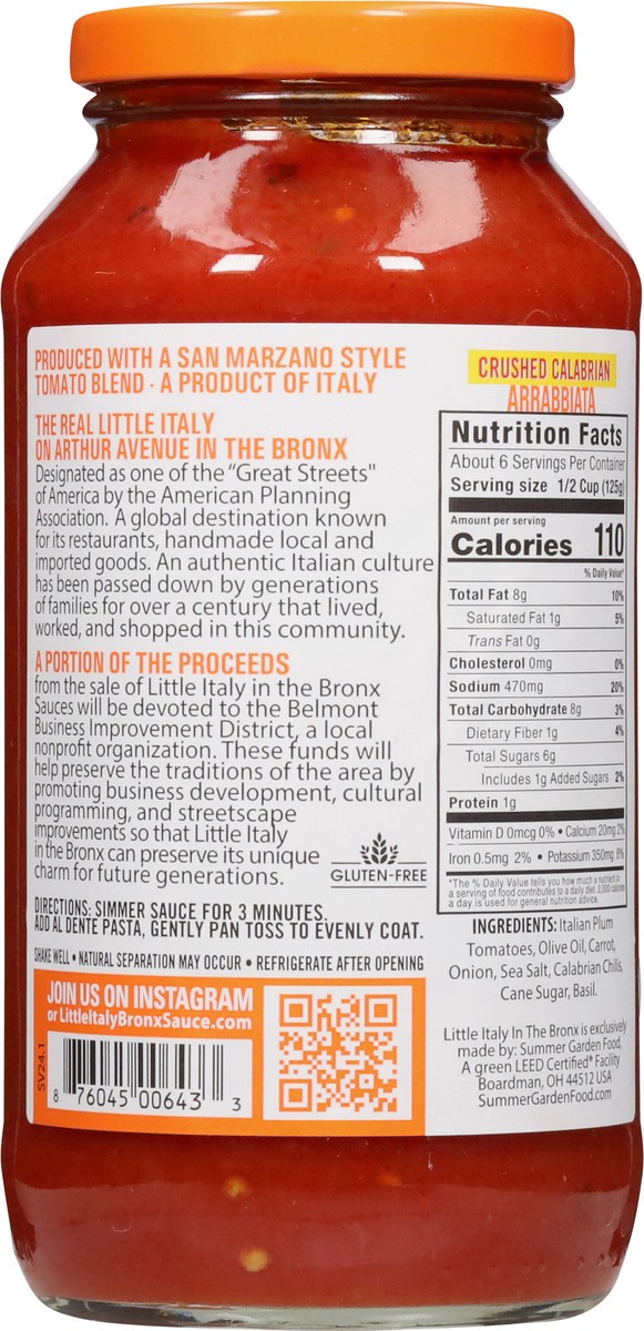 slide 13 of 13, Little Italy in the Bronx Arrabbiata Sauce 24 oz, 24 oz