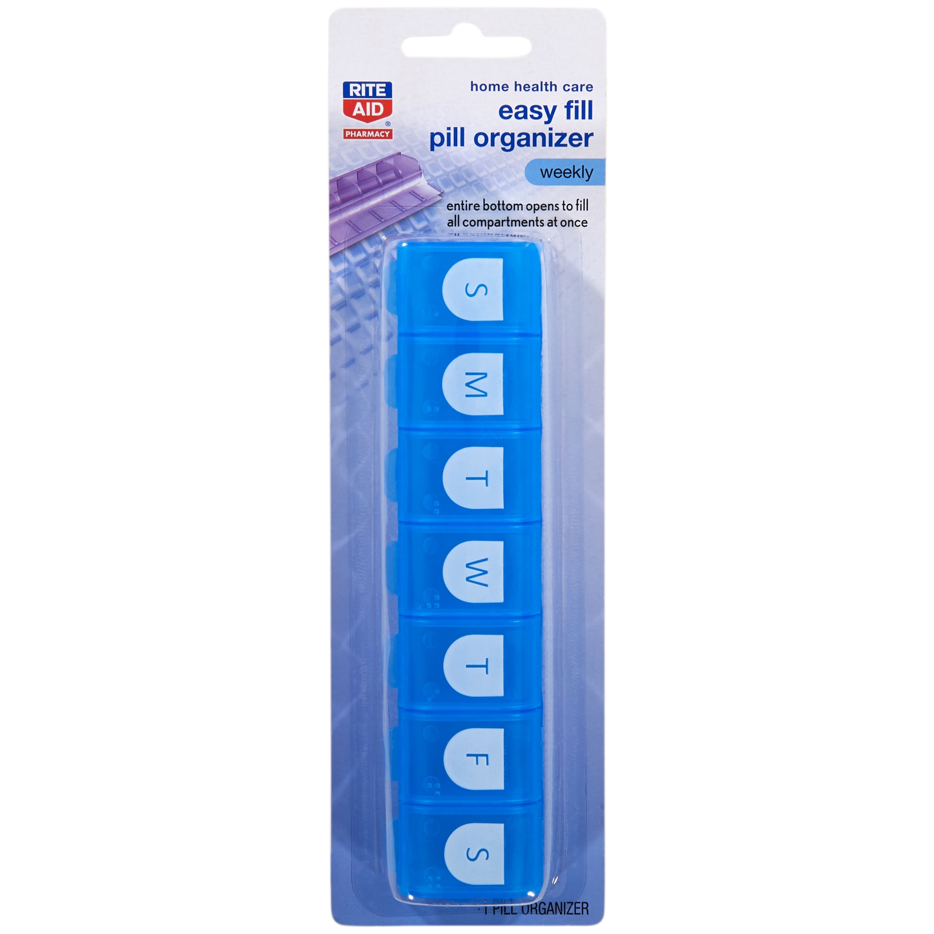 slide 1 of 2, Rite Aid Home Health Care Easy Fill Pill Organizer, 1 ct