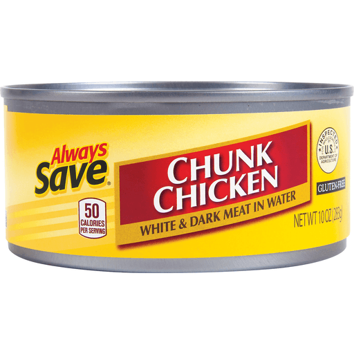 slide 1 of 1, Always Save Chunk Chicken White Dark Meat In Water, 10 oz