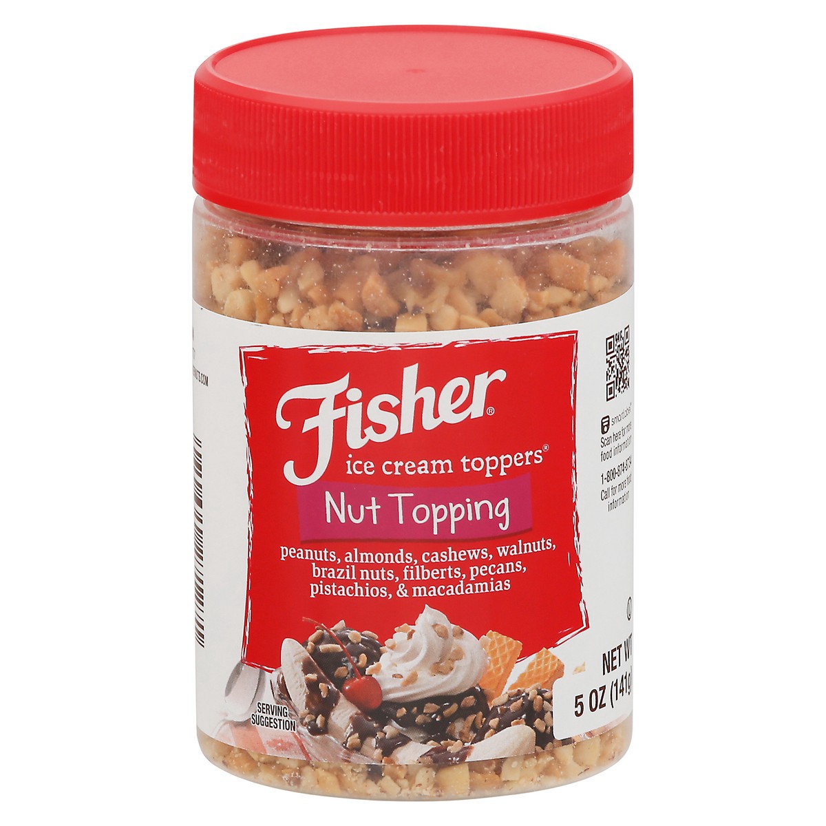 slide 3 of 16, Fisher Ice Cream Toppers Nut Topping 5 oz. Canister, 5 oz