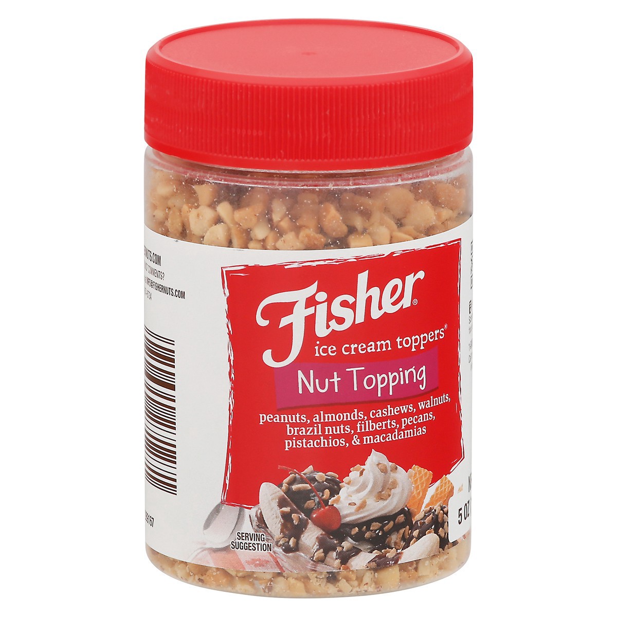 slide 7 of 16, Fisher Ice Cream Toppers Nut Topping 5 oz. Canister, 5 oz