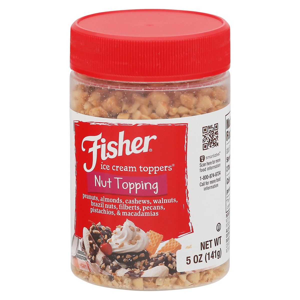 slide 8 of 16, Fisher Ice Cream Toppers Nut Topping 5 oz. Canister, 5 oz