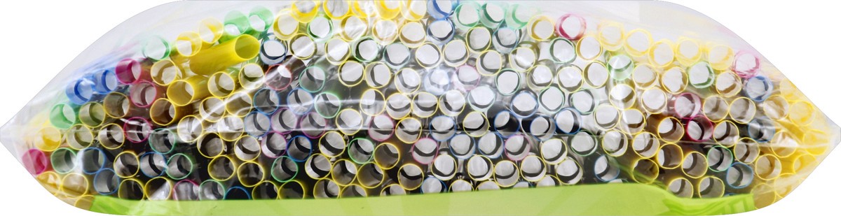 slide 6 of 6, First Street Neon Flex Straws, 200 ct