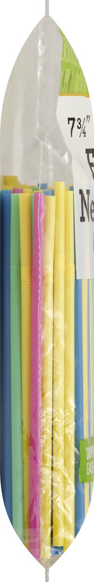 slide 2 of 6, First Street Neon Flex Straws, 200 ct