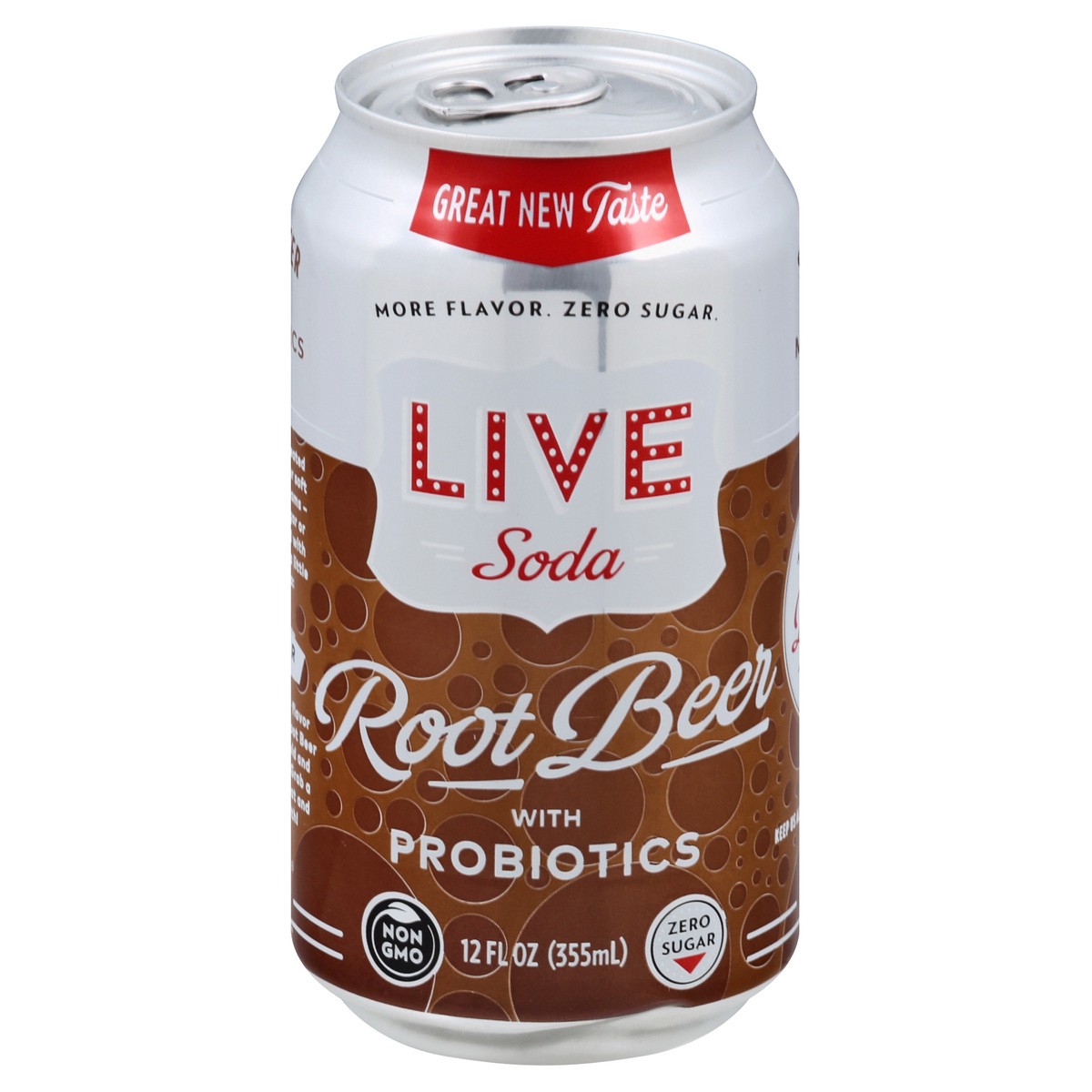 slide 12 of 13, Live Soda Root Beer with Probiotics Zero Sugar, 6 ct; 12 fl oz