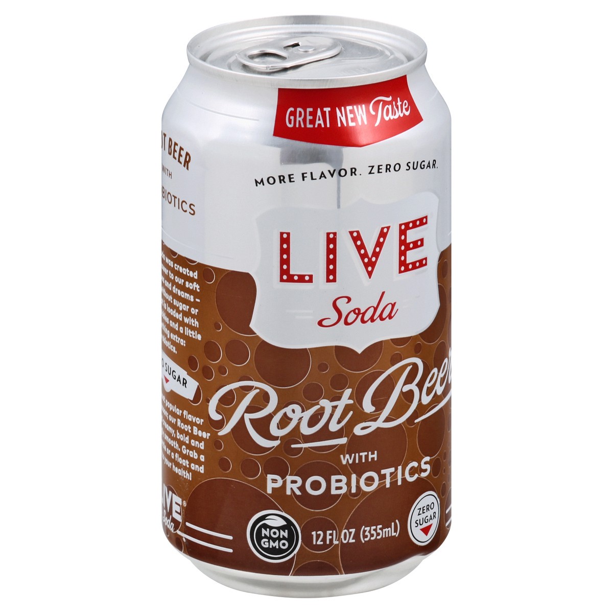 slide 6 of 13, Live Soda Root Beer with Probiotics Zero Sugar, 6 ct; 12 fl oz