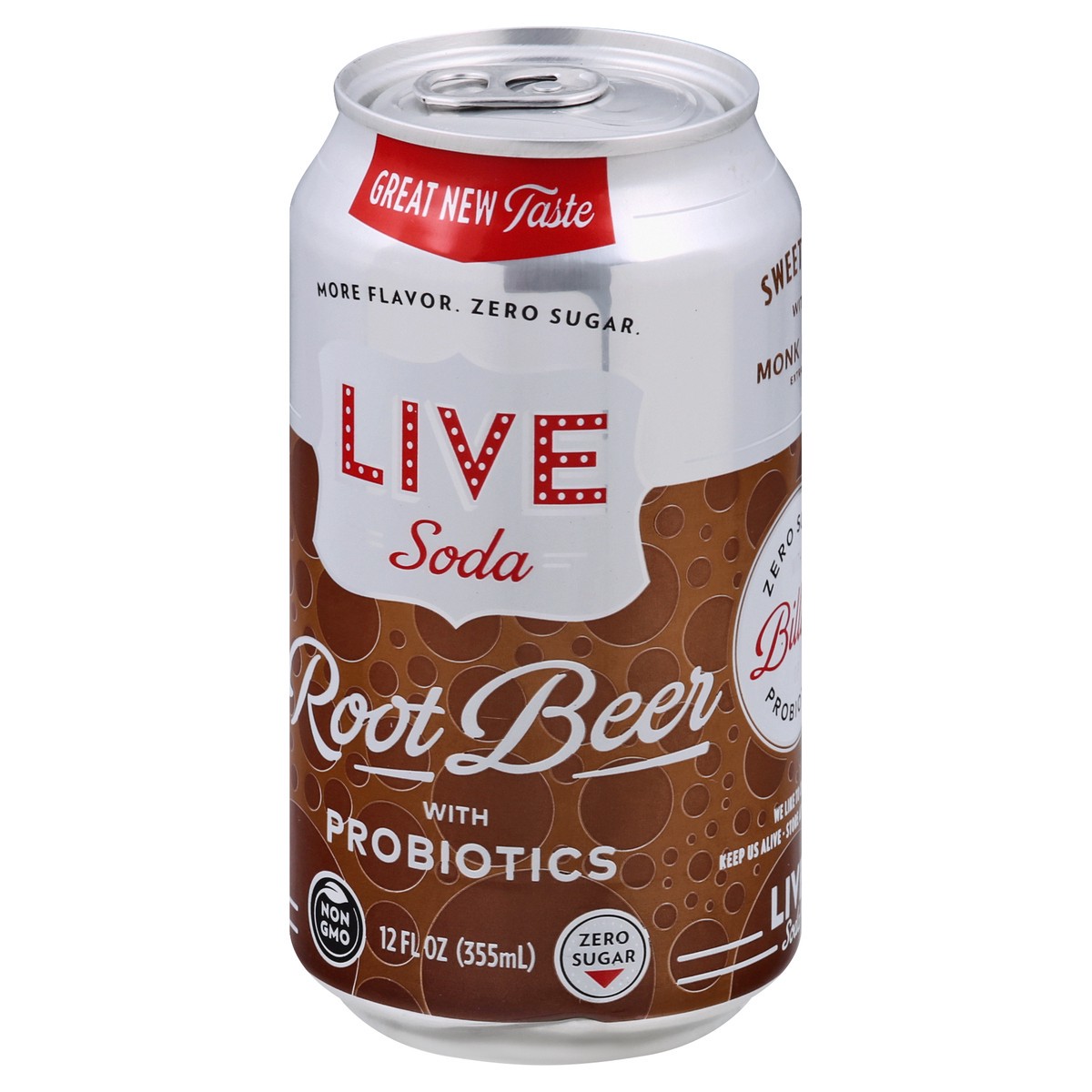 slide 7 of 13, Live Soda Root Beer with Probiotics Zero Sugar, 6 ct; 12 fl oz