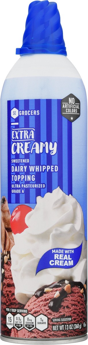 slide 11 of 11, SE Grocers Sweetened Dairy Whipped Topping Extra Creamy, 13 oz