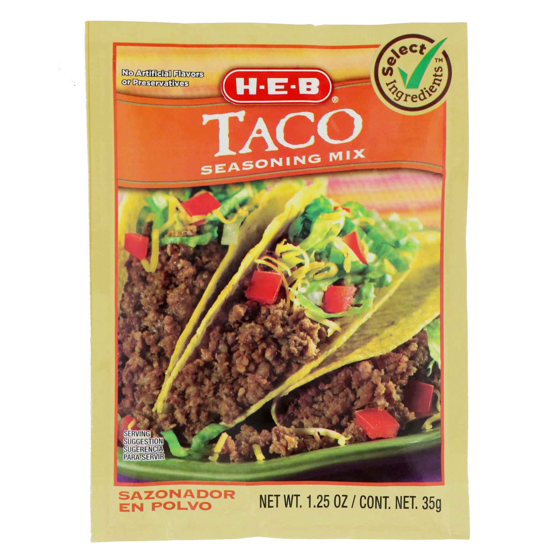 slide 1 of 1, H-E-B Taco Seasoning Mix, 1.25 oz