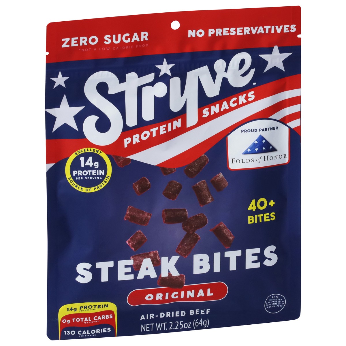 slide 10 of 13, Stryve Protein Snacks Original Steak Bites 2.25 oz, 2.25 oz