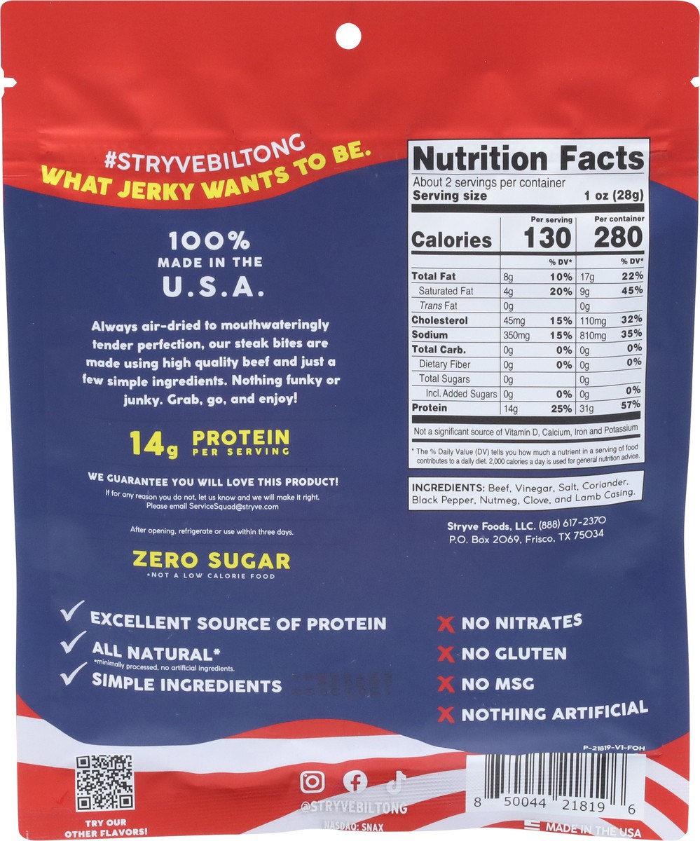 slide 7 of 13, Stryve Protein Snacks Original Steak Bites 2.25 oz, 2.25 oz